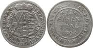 Sachsen, Kurfürstentum 1/12 Taler (Doppelgroschen) Friedrich August I., 1694 - 1733, Leipzig, Mzz. Hecht, Beizeichen Kreuzchen -