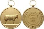Belgien, Königreich, Brüssel, Vorst / Forest Tragbare vergoldete Bronzemedaille auf den Pferde- und Viehmarkt, Schaf -