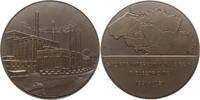 Belgien, Stadt Brüssel Große Bronzemedaille 50 Jahre Société Intercommunale Belge d'Electricité, 1901 - 1951 -