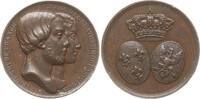 Frankreich, Stadt Paris Kleine Bronzemedaille Louis Philippe I., a.d. Hochzeit Henri V. mit Maria Theresia v. Österreich-Este -