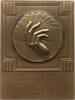 Belgien, Flandern Große einseitige Bronzeplakette Preismedaille des Flämischen Zauberer Wettbewerbs, Hand mit Karten -