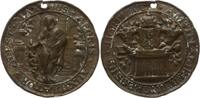Niederlande, Stadt Amsterdam Bronzegussmedaille Einlassmarke zum Hortus Medicus für Ärzte, Äskulap mit Schlangenstab / Wappen -