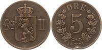 Norwegen 5 Öre Oskar II., 1872 - 1905 -