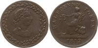 Großbritannien, Provinz Lower Canada 1/2 Penny Token George III., 1760 - 1820, Britannia sitzt auf Warenballen, Schiff im Hintergrund -
