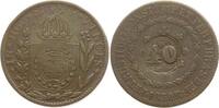 Brasilien 40 Reis auf 80 Reis Pedro II., 1831 - 1889, Rio de Janeiro -