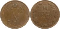 Finnland 10 Penniä Nikolaus II. von Russland, 1894 - 1917 -