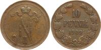 Finnland 10 Penniä Nikolaus II. von Russland, 1894 - 1917 -