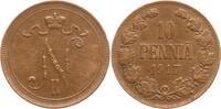 Finnland 10 Penniä Nikolaus II. von Russland, 1894 - 1917 -