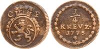 Pfalz, Kurfürstentum 1/4 Kreuzer Karl Theodor,1742 - 1799, Mannheim -