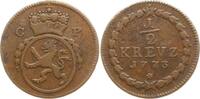 Pfalz, Kurfürstentum 1/2 Kreuzer Karl Theodor,1742 - 1799, Mannheim -