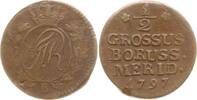 Brandenburg-Preußen Cu 1/2 Groschen Friedrich Wilhelm II., 1786 - 1797, Breslau