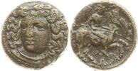 Thessalien, Stadt Larissa AE 17 Kopf der Nymphe Larissa / Thessalischer Reiter galoppiert n.r. -