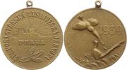 Tschechoslowakei, Prag Tragbare Bronzemedaille Auszeichnung der Prager Jagdgemeinschaft oder Jagdgesellschaft -