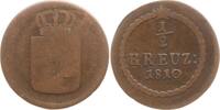 Baden, Großherzogtum Cu 1/2 Kreuzer Karl Friedrich, 1806 - 1811, Typ mit KREUZ: -