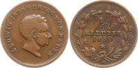 Baden, Großherzogtum Cu 1/2 Kreuzer Ludwig, 1818 - 1830 -