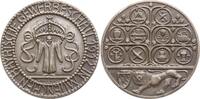 München, Stadt Bronzegussmedaille, brüniert von Max Olofs bei Poellath, Schrobenhausen, Bayrische Gewerbeschau -