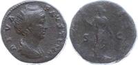 Römische Kaiserzeit Dupondius oder As Faustina I, Diva, Ceres steht n.l. hält Fackel und Kornähren -