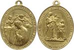 Wallfahrt ovale tragbare Medaille auf die Marianische Jünglings-Congregation, Messing, 43 mm x 35 mm -