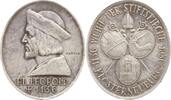 Österreich, Klosterneuburg ovale Silbermedaille von Hartig, 800 Jahre Stiftskirche, Heiliger Leopold, 30 mm x 25 mm -