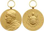 Vatikan Tragbare Gelbbronzemedaille Pius X., 1903 - 1914, Inschrift MNEMOSYNON -