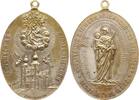 Österreich, Lichtenthal bei Wien ovale tragbare versilberte Bronzemedaille von Christlbauer, Hl. Josef mit Jesuskind, Maria Dreieichen, 40 mm x 36 mm -