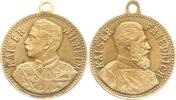 Deutschland, Kaiserreich, Preußen, Königreich Tragbare kleine Bronzemedaille Wilhelm II., 1888 - 1918, Brustbilder Kaiser Friedrich III. und Wilhelm II. -