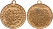 Deutschland, Kaiserreich, Preußen, Königreich Tragbare kleine Bronzemedaille a.d. Dreikaiserjahr, Brb. der 3 dt. Kaiser / Brb. Umberto, Frz. Joseph, Wilhelm -