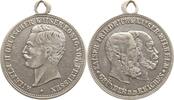 Deutschland, Kaiserreich, Preußen, Königreich Tragbare versilberte Bronzemedaille Wilhelm II, 1888 - 1918, Friedrich III. und Wilhelm I., Gründer des Reichs -