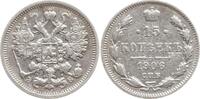 Russland Nikolaus II., 1894 - 1917, St. Petersburg 15 Kopeken 1906 Sehr schön, gereinigt