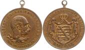 Sachsen, Königreich Tragbare Bronzemedaille Albert, 1873 - 1902, auf das 25-jährige Regierungsjubiläum -