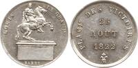 Frankreich, Kaiserreich, Paris, Stadt Miniatur - Silbermedaille Ludwig XVIII., 1814 - 1824, v. Barré, Errichtung des Reiterdenkmals Ludwig XIII. -