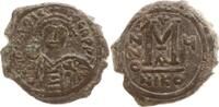 Byzanz Follis (40 Nummus) Mauricius Tiberius, 582 - 602, Münzstätte Nicomedia, Jahr 4 -