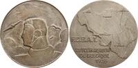 Belgien, Königreich, Brüssel, Stadt Große versilberte Bronzemedaille von Kreitz, auf die 2. Tour Aerien de Belgique, Landkarte mit Flugplan -