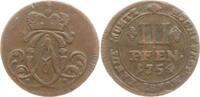 Münster, Bistum 3 Cu Pfennige Clemens August von Bayern, 1719 - 1761 -