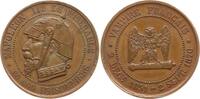 Frankreich, Königreich Satirische Bronzemedaille, Module de 5 Centimes Napoleon III. le Miserable, Halsband ohne Kette, keine Blitze unter der Kanone -