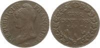 Frankreich 5 Centimes Paris, im Stempel aus An 5 A umgeschnitten -