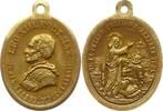 Vatikan Hochovale vergoldete Bronzemedaille Leo XIII., 1878 - 1903, 50. Priesterjubiläum, Jesus überr. Petrus Schlüssel -