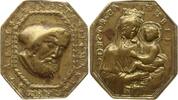 Augsburg, Stadt Achteckige vergoldete Bronzemedaille Wallfahrtsmedaille der Karmeliterinnen, Abgeschl. Haupt d. St. Anastasius -