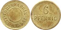 Lauingen, Stadt Vergoldete Notmünze zu 6 Pfennig Ortsteil Ludwigsau, Lodenfabrik J. Feller & Co. -