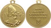 München, Stadt Tragbare Gelbbronzemedaille 800. Stadtjubiläum, Heinrich der Löwe -