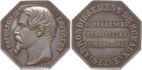 Frankreich, Kaiserreich achteckige Silbermedaille 1845 - 1860, Napoleon III., 1852 - 1870, v. Caqué, Arrondissement de Sceaux -