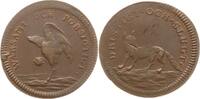 Schweden, Königreich Bronze-Jeton , Casinomarke Spielmarke, Fuchs/Storch, Inschrift: Distigt och Slugt / Warsamt och Försigtigt -