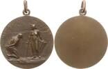 Frankreich, 1. Weltkrieg Tragbare einseitige Bronzemedaille Gedenken 1. WK, Le droit prime la force. Guerre 1914-1919 -