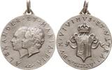 Casa Savoia, Haus Savoyen Tragbare versilberte Bronzemedaille 1955 Umberto II., 1946 - 1983, v. Paulus, Hochzeit Maria mit Alexander v. Jugoslawi...
