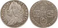 Großbritannien 6 Pence George II., 1727 - 1760, geprägt aus erbeutetem spanischen Silber (Peru, Lima) -