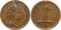Frankreich-Lothringen Bronzemedaille 1704, RR! Leopold Joseph, 1690 - 1729, von Mauger, auf die Geburt des Erbprinzen Ludwig Besser als sehr schö...