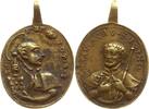 Wallfahrt, Italien Tragbare hochovale Gelbbronzemedaille Missionare und Ordensbrüder Ignatius v. Loyola und Franz Xaver -