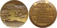 Israel Große Bronzemedaille Terra Sancta, leicht konkave Prägung und Darstellung des Heiligen Landes -