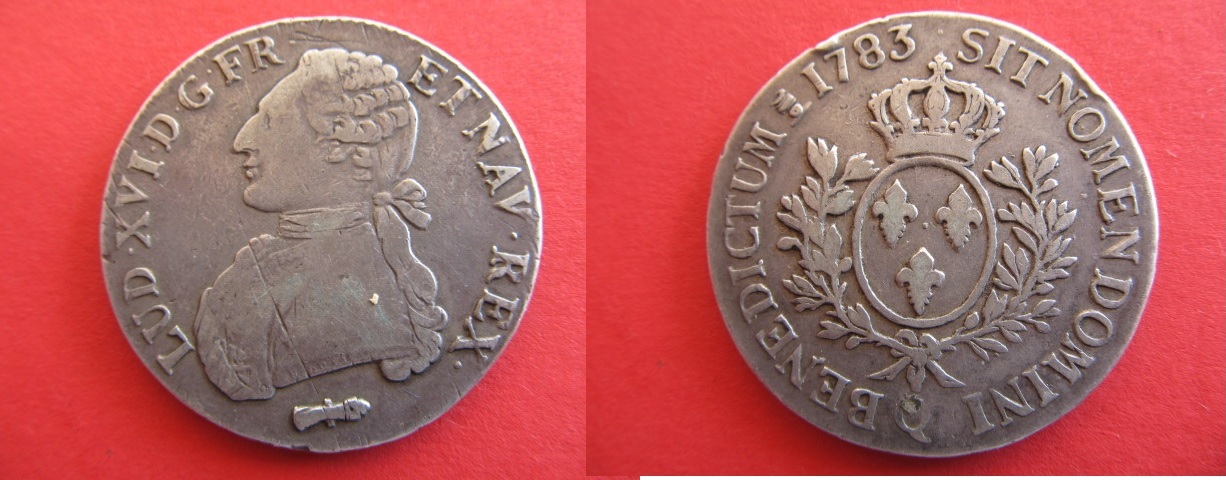 Frankreich Ecu 1783 Q Ludwig XVI.- Louis XVI. - “aux branches d'olivier ...