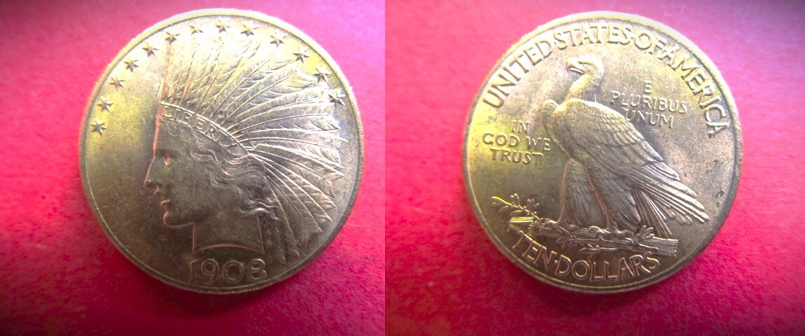 USA 10 Dollars 1908 10 Dollar GOLD Indianer Indianerkopf usa-10-dollars-1908-10-dollar-gold-indianer-indianerkopf